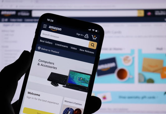 Best Nootropics on Amazon - Buy the Top Brain Booster Online. A hand holding a cell phone, shopping online. 