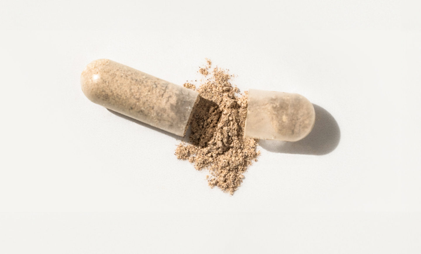 image of a Mind Lab Pro® capsule broken apart with the ingredients inside showing